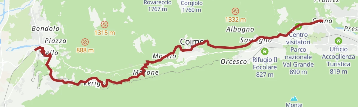 Route map: Via del Mercato: Tappa 1 Masera